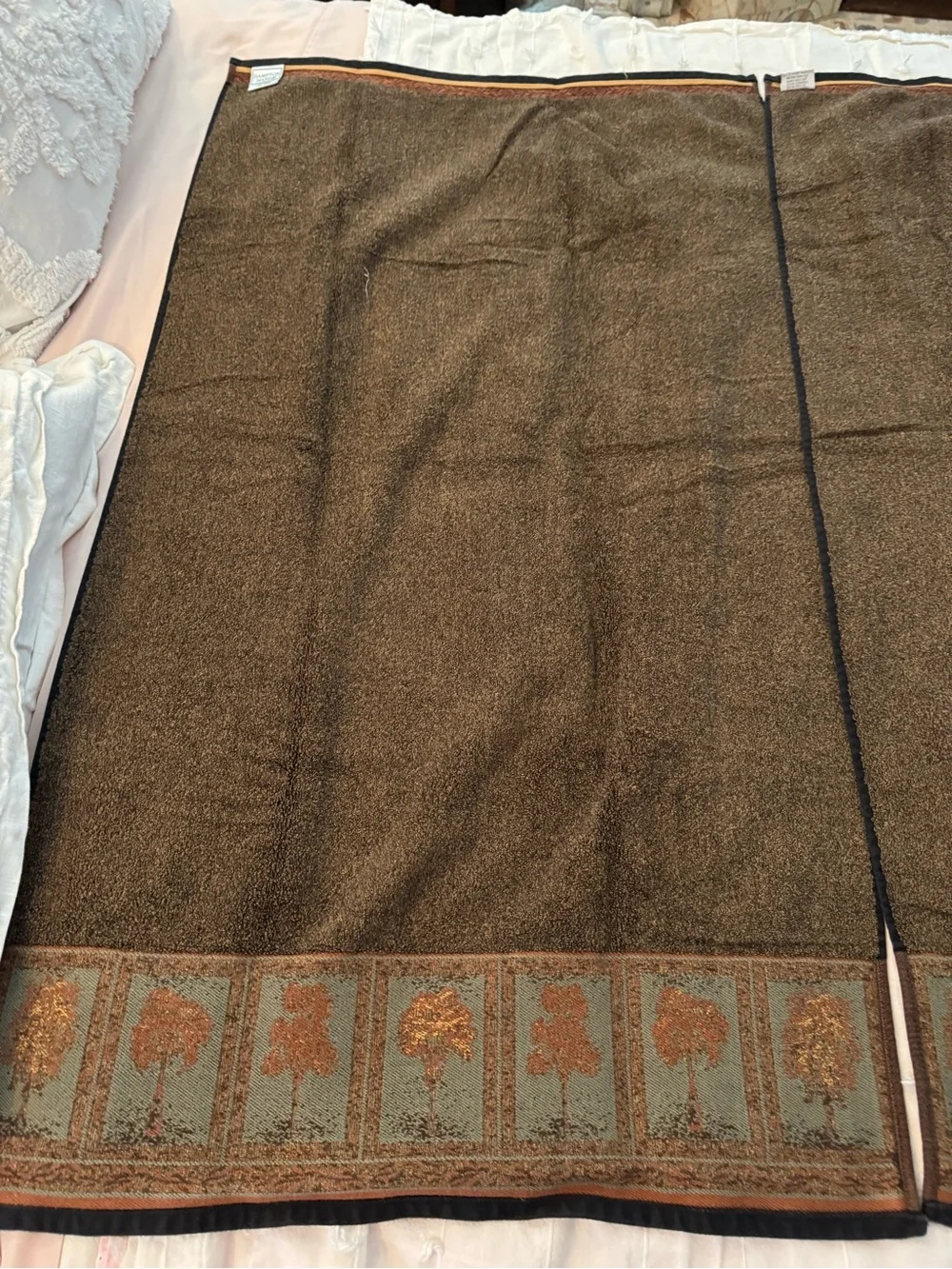 Vtg Hampton Manor Brown Cotton Towel Set 5-Pc Early 2000s